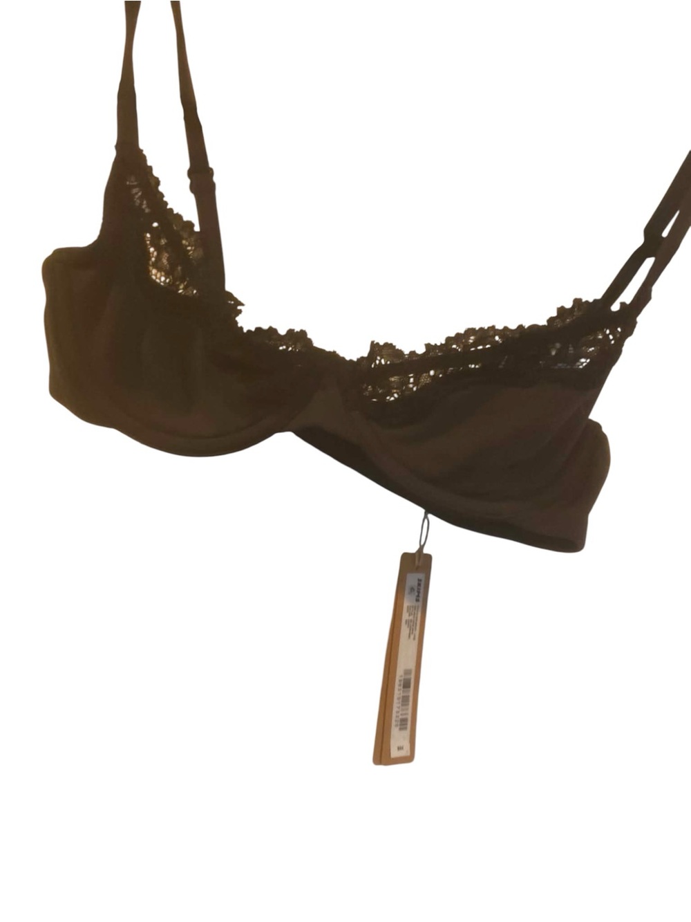 NWT Skims Fits Everybody Lace Unlined Demi Bra ONYX Size 30A